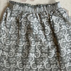 J. Crew Gray Bubble Midi Skirt with Smocked Embellishments
